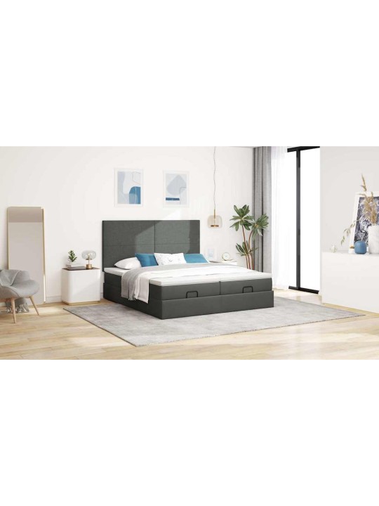 OTTOMANI VOODIRAAM MADRATSITEGA, TUMEHALL, 160X200CM, KANGAS