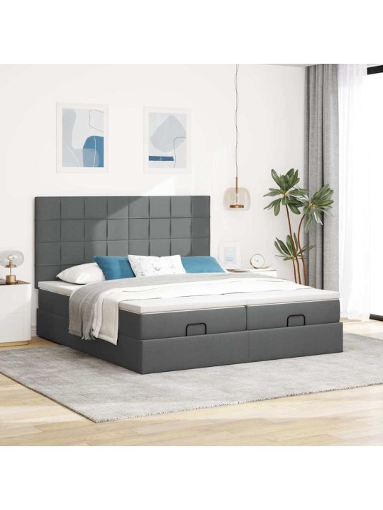 OTTOMANI VOODIRAAM MADRATSITEGA, TUMEHALL, 200X200CM, KANGAS