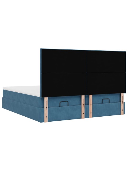 OTTOMANI VOODIRAAM MADRATSITEGA, TUMESININE, 200X200 CM, SAMET