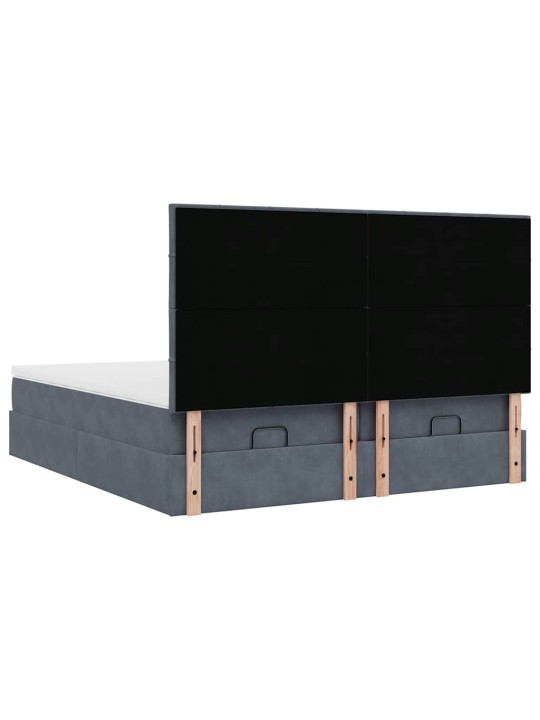 OTTOMANI VOODIRAAM MADRATSITEGA, TUMEHALL, 180X200 CM, SAMET