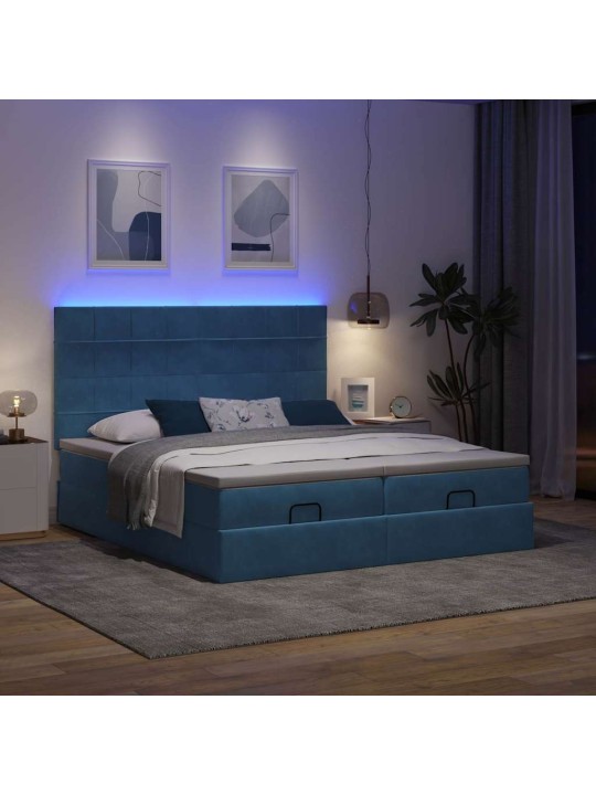 OTTOMANI VOODIRAAM MADRATSITEGA, TUMESININE, 180X200 CM, SAMET
