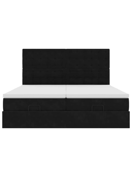 Ottomani voodiraam madratsitega, must, 180x200 cm, samet