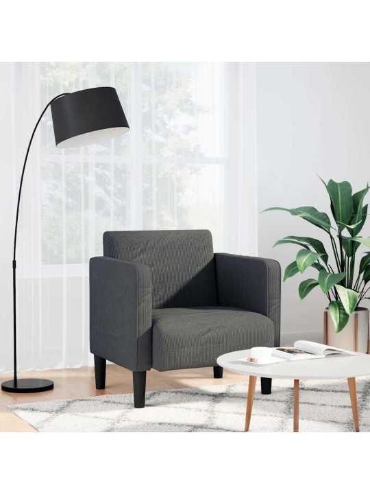DIIVANTOOL KÄETUGEDEGA, TUMEHALL, 54 CM, VELVETIST KANGAS