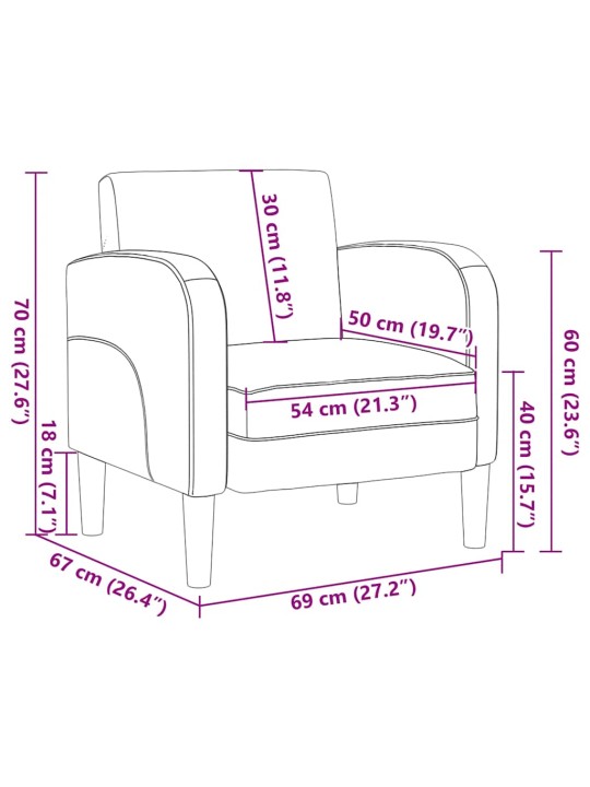 DIIVANTOOL KÄETUGEDEGA MUST 54 CM KUNSTNAHK