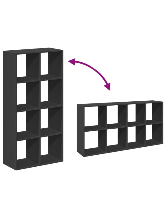 Ruumijagaja/raamatukapp, must, 69,5 x 29 x 137,5 cm, tehispuit