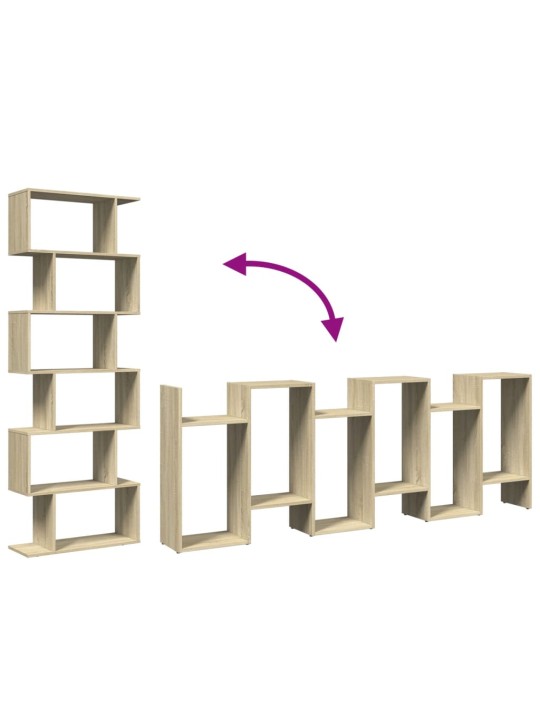 Ruumijagaja 6 korrust, sonoma tamm, 70 x 24 x 193 cm, tehispuit