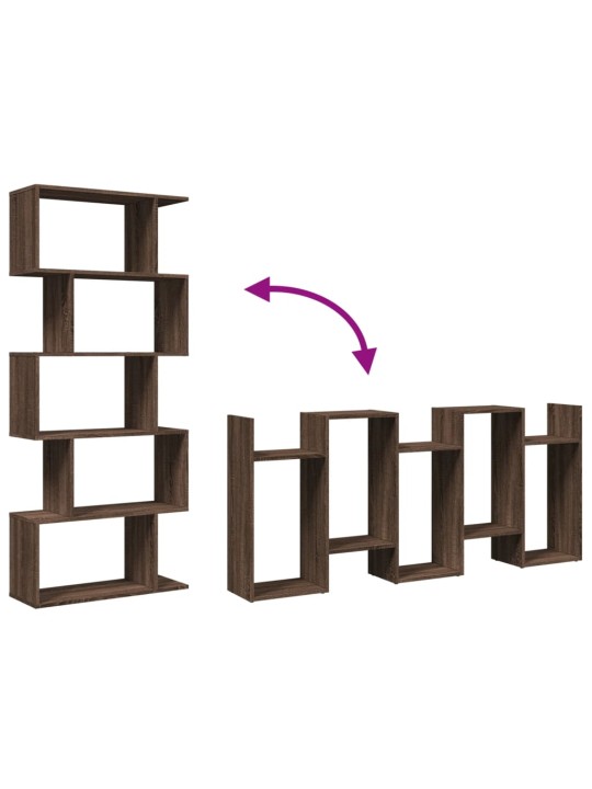 Ruumijagaja 5 korrust, pruun tamm, 70 x 24 x 161 cm, tehispuit