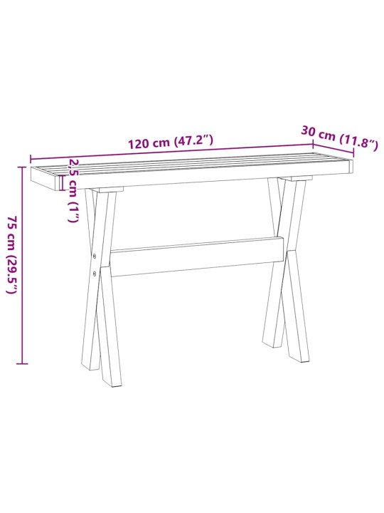 KONSOOLLAUD NOAIN X-KUJULISED JALAD 120X30X75 CM