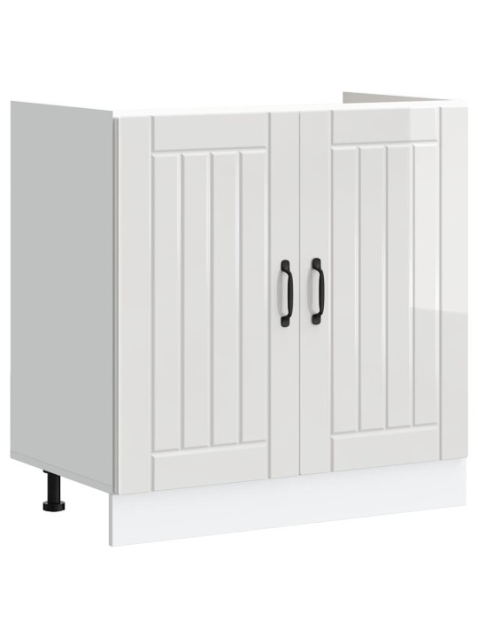 Köögikapp ladustamisega 2 tk valge 80 x 46 x 81.5 cm tehispuit