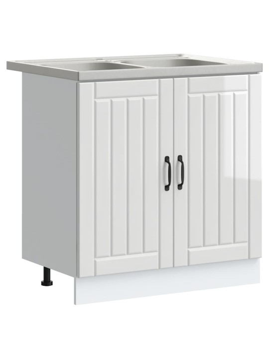 Köögikapp ladustamisega 2 tk valge 80 x 46 x 81.5 cm tehispuit
