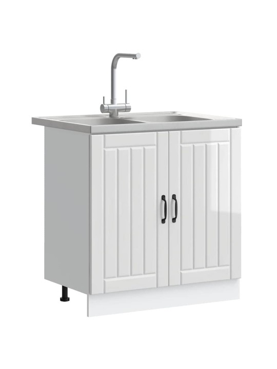 Köögikapp ladustamisega 2 tk valge 80 x 46 x 81.5 cm tehispuit