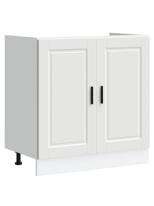 Valamu aluskapp uksega 2 tk valge 80 x 46 x 84.5 cm tehispuit