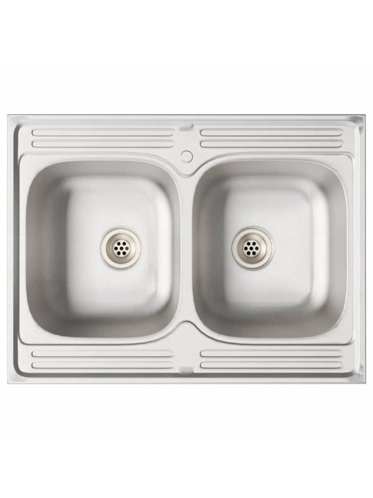 Valamu aluskapp uksega 2 tk hall 80 x 46 x 84.5 cm tehispuit
