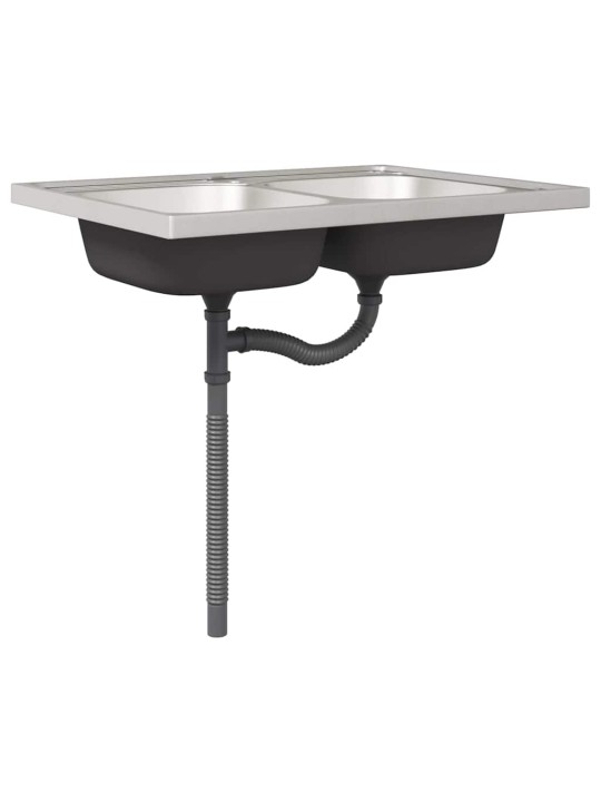 Valamu aluskapp uksega 2 tk hall 80 x 46 x 84.5 cm tehispuit