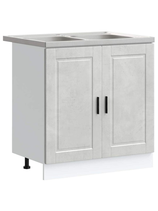Valamu aluskapp uksega 2 tk hall 80 x 46 x 84.5 cm tehispuit
