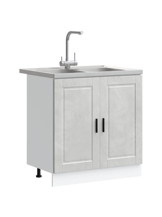 Valamu aluskapp uksega 2 tk hall 80 x 46 x 84.5 cm tehispuit