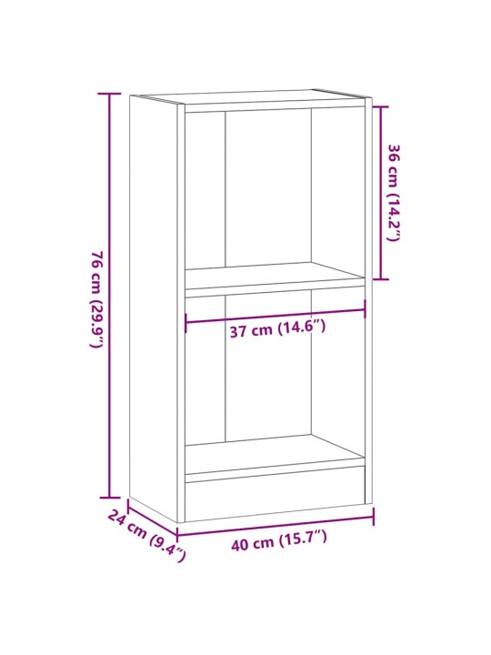 RAAMATURIIUL HALL SONOMA 40X24X76 CM ENGINEERED WOOD