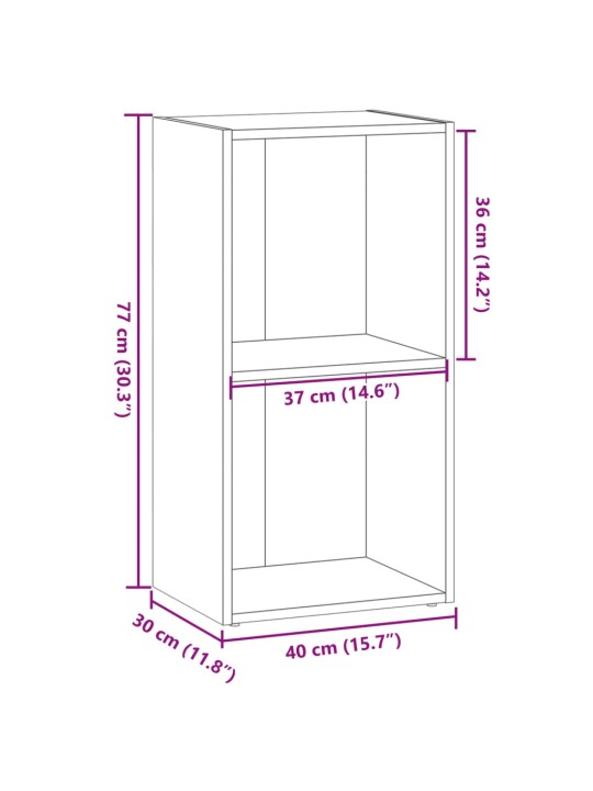 Raamaturiiul, hall sonoma tamm, 40x30x77 cm, tehispuit