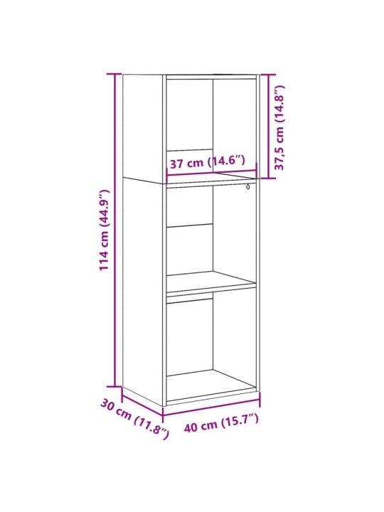 Raamatualus, sonoma tamm, 40x30x114 cm, tehispuit