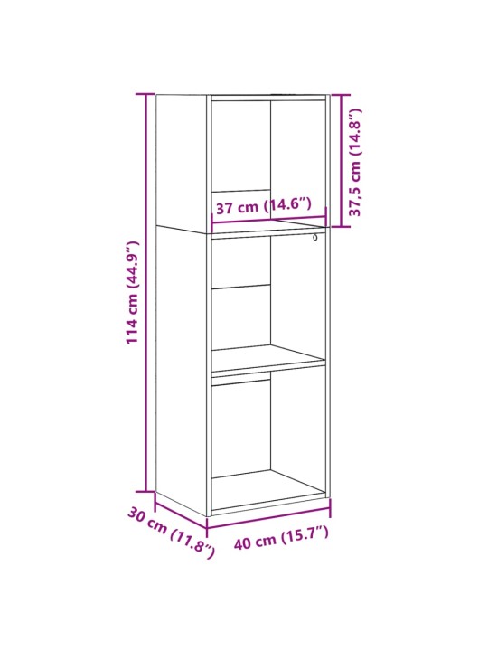 Raamaturiiul, hall sonoma tamm, 40x30x114 cm, tehispuit