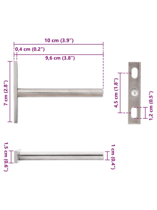 UJUVAD RIIULIKLAMBRID, 12TK, NÄHTAMATUD Ø10X100 MM SÜSINIKTERAS