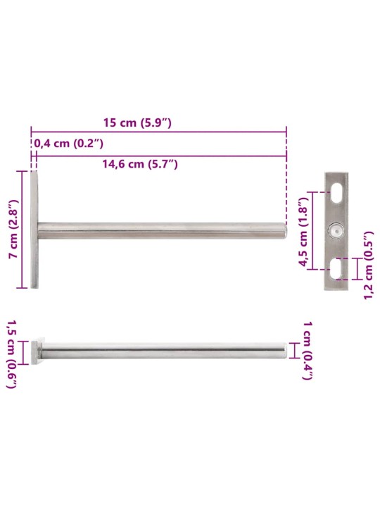 UJUVAD RIIULIKLAMBRID, 12TK, NÄHTAMATUD Ø10X150 MM SÜSINIKTERAS