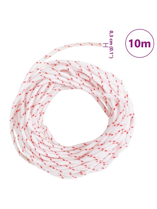 TÕMMAKE KÄIVITUSNÖÖR, VALGE JA PUNANE, Ø3 MM, 10 M, NAILON
