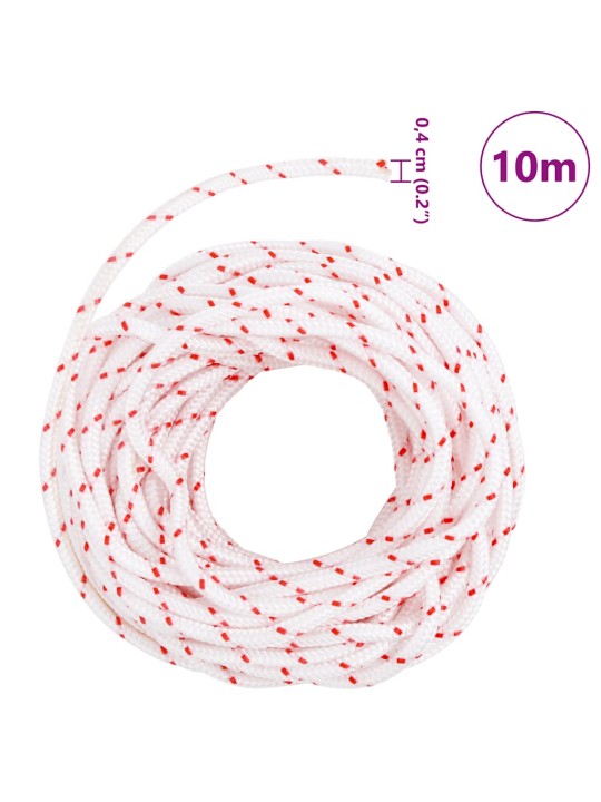 TÕMMAKE KÄIVITUSNÖÖR, VALGE JA PUNANE, Ø4 MM, 10 M, NAILON