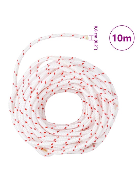 TÕMMAKE KÄIVITUSNÖÖR, VALGE JA PUNANE, Ø6 MM, 10 M, NAILON