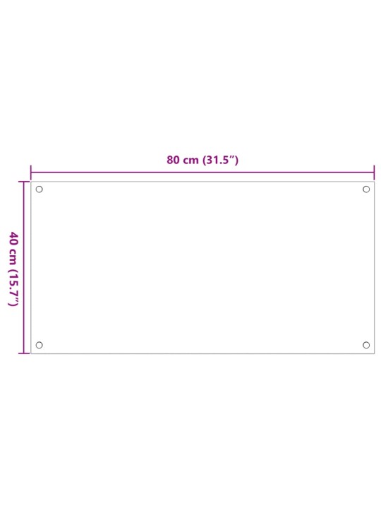 Köögi pritsmekaitsed 2 tk, must, 80 x 40 cm, karastatud klaas