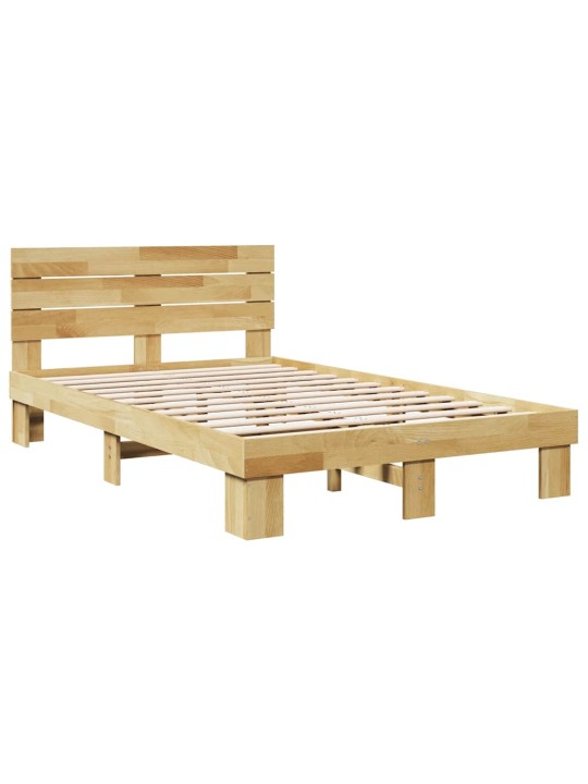 Voodiraam peatsiga ilma madratsita 120x200 cm täispuidust tamm