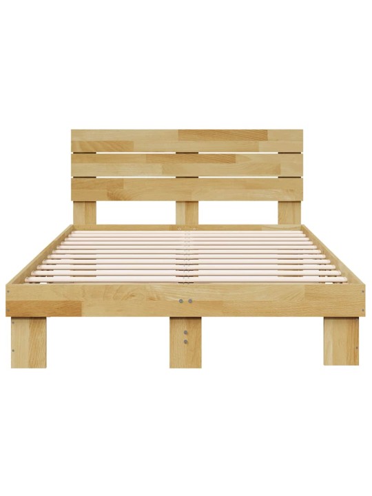 Voodiraam peatsiga ilma madratsita 120x200 cm täispuidust tamm