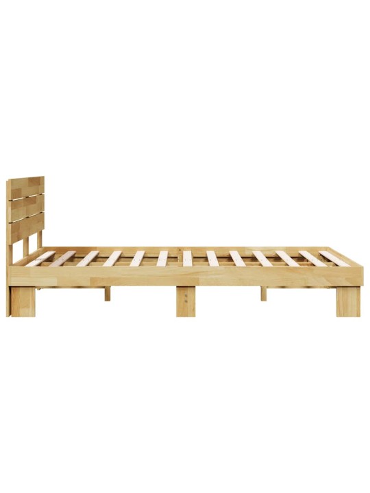 Voodiraam peatsiga ilma madratsita 120x200 cm täispuidust tamm