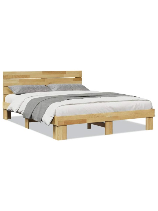 VOODIRAAM PEATSIGA ILMA MADRATSITA 150X200 CM TÄISPUIDUST TAMM
