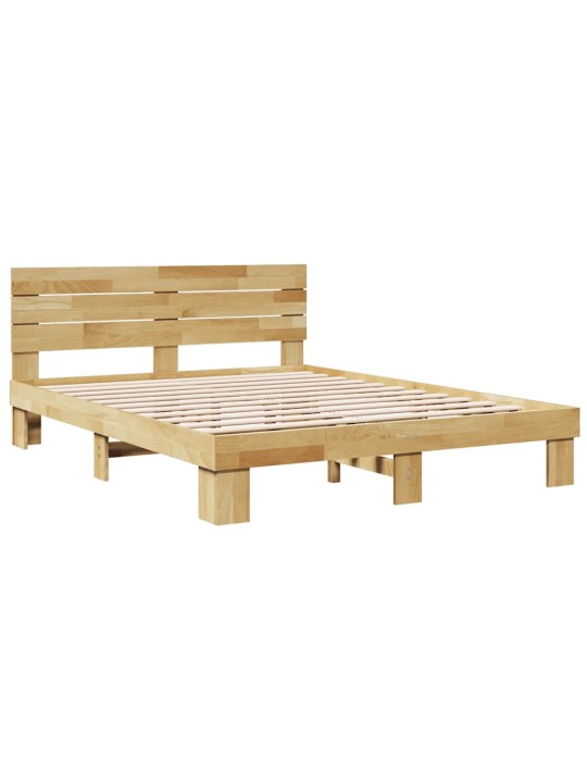 VOODIRAAM PEATSIGA ILMA MADRATSITA 150X200 CM TÄISPUIDUST TAMM