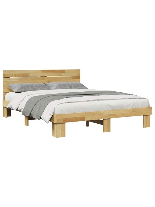 VOODIRAAM PEATSIGA ILMA MADRATSITA 150X200 CM TÄISPUIDUST TAMM