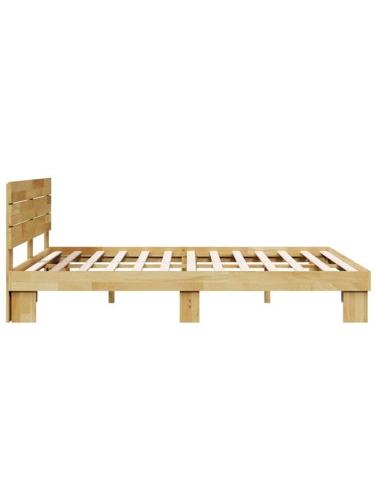 VOODIRAAM PEATSIGA ILMA MADRATSITA 150X200 CM TÄISPUIDUST TAMM