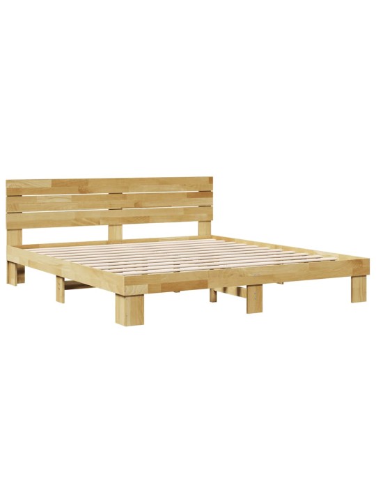 Voodiraam peatsiga ilma madratsita 180x200 cm täispuidust tamm