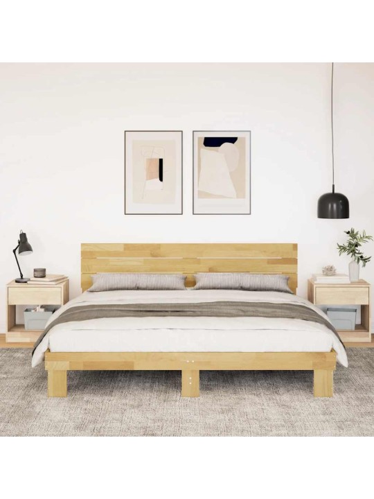 Voodiraam peatsiga ilma madratsita 180x200 cm täispuidust tamm