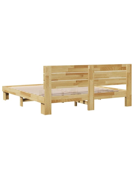 Voodiraam peatsiga ilma madratsita 180x200 cm täispuidust tamm