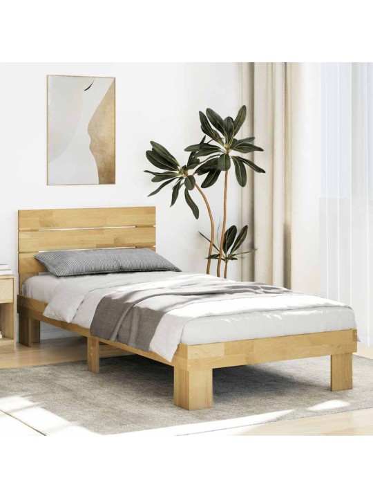 VOODIRAAM PEATSIGA ILMA MADRATSITA 75X190 CM TÄISPUIDUST TAMM