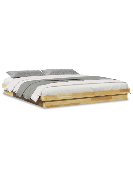 VOODIRAAM ILMA MADRATSITA 200X200 CM TÄISPUIDUST TAMM