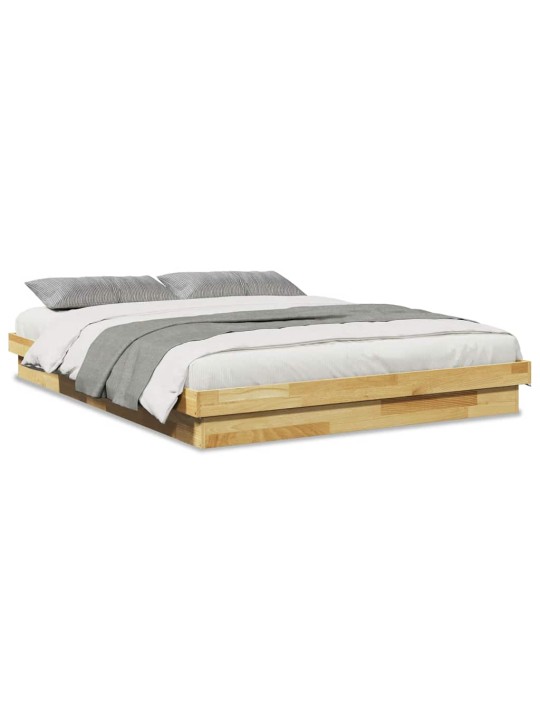VOODIRAAM ILMA MADRATSITA 135X190 CM TÄISPUIDUST TAMM