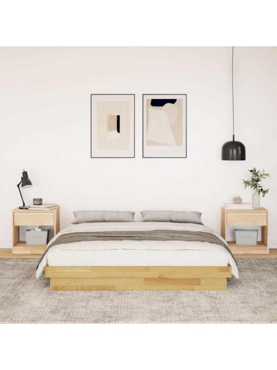 VOODIRAAM ILMA MADRATSITA 135X190 CM TÄISPUIDUST TAMM