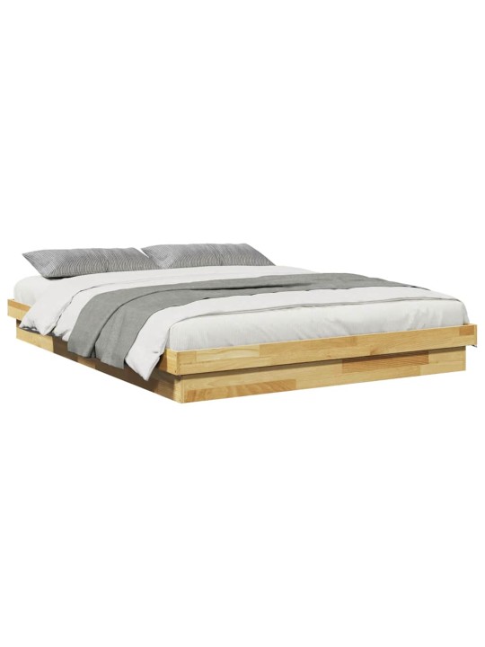 VOODIRAAM ILMA MADRATSITA 135X190 CM TÄISPUIDUST TAMM