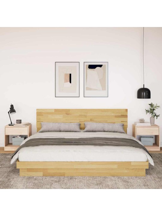 Voodiraam peatsiga ilma madratsita 180x200 cm täispuidust tamm