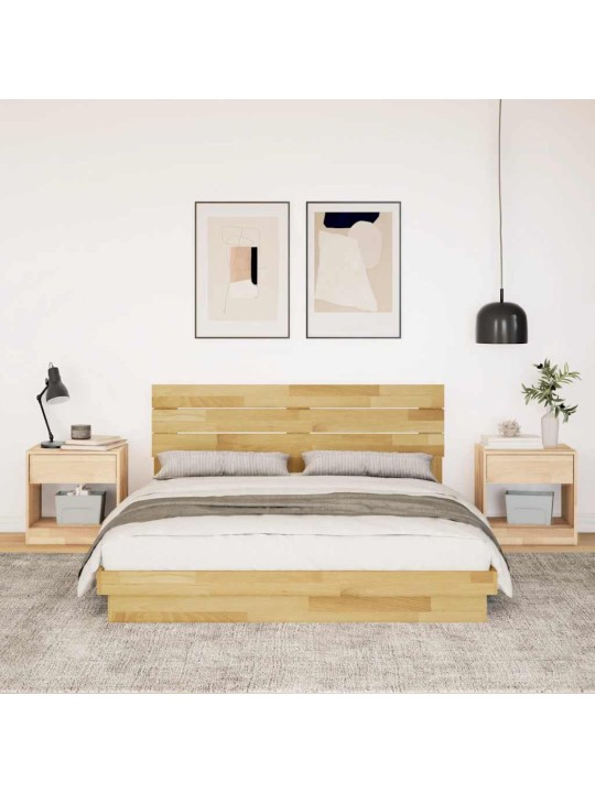 Voodiraam peatsiga ilma madratsita 160x200 cm täispuidust tamm
