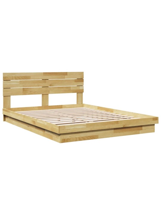 VOODIRAAM PEATSIGA ILMA MADRATSITA 150X200 CM TÄISPUIDUST TAMM