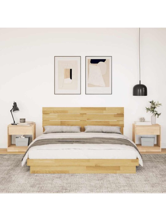 VOODIRAAM PEATSIGA ILMA MADRATSITA 150X200 CM TÄISPUIDUST TAMM