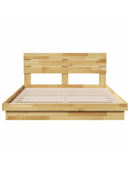 VOODIRAAM PEATSIGA ILMA MADRATSITA 150X200 CM TÄISPUIDUST TAMM
